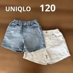 UNIQLO キッズ デニムショートパンツ 120 2枚セット