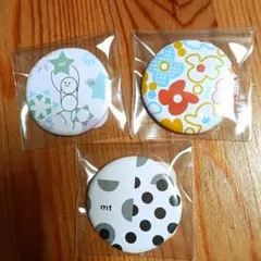 mt 愛美赤煉瓦館限定缶バッジ　 缶バッジ 　mtマン　フラワー　ドットミックス