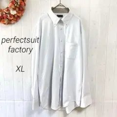 美品☆perfectsuit factory　長袖シャツ　LL　43-86