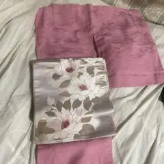 綺麗ピンク 小紋 着物　袋帯セット　正絹