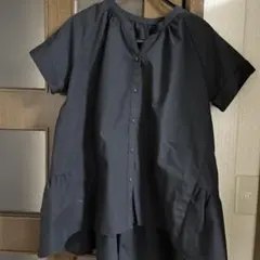 黒のティアード半袖シャツ M