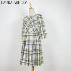 LAURA ASHLEY london ドットデザイン チェック ワンピース