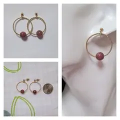 ハンドメイドピアス  モスコバイト&フープ