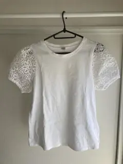 BOOGIE WOOGIE ブギウギ　レース袖 Tシャツ ホワイト38