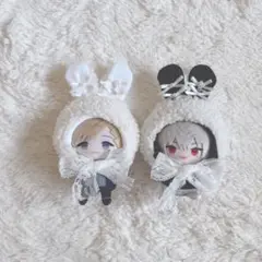 【ホワイト】にじぱぺっと ぬいぐるみ ぬい服 帽子 着ぐるみ1
