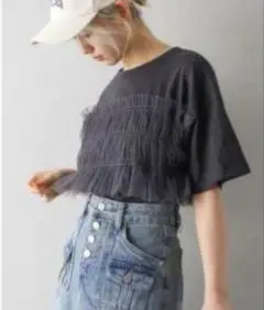 SPRAY PREMIUM チュールフリルTシャツ
