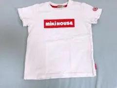 miki HOUSE ホワイト ロゴ Tシャツ　100