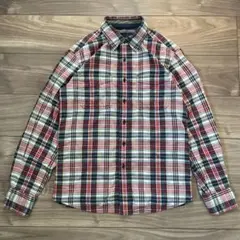 【希少】J.PRESS リバーシブル　l/sチェック　ボーダー柄シャツ　M 赤紺