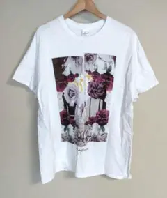 【美品】GILDAN メンズ須田景凪　SudoKeina 花柄Tシャツ L　白