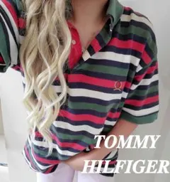 TOMMY HILFIGER ストライプ ポロシャツ