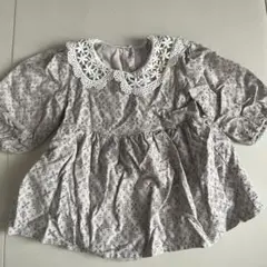 訳あり レース襟付き花柄ワンピース 80cm 海外ベビー服