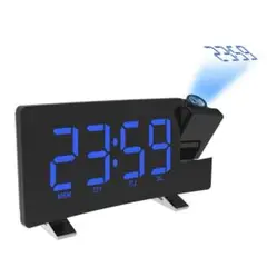 目覚まし時計 デジタル LED 投影プロジェクFMラジオ付き スヌーズ機能