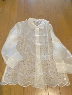 未使用　Sports Max Mara刺繍入りホワイトシースルーブラウス