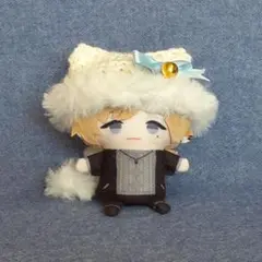 にじぱぺっと しっぽのある猫耳帽子 白•水色 ぬい服 ぬい帽子