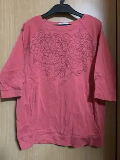 シンプルライフ レナウン 刺繍入り Tシャツ 五分袖