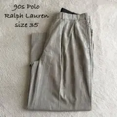 激レア★90s 米国製ラルフローレン ツータックスラックスパンツ グレンチェック