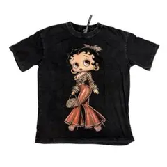 希少 BETTY BOOP ベティブープ Tシャツ 半袖 ブラック ラメ入り