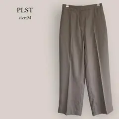 プラステPLST✨美品✨ワイドストレートパンツ　ハイウエスト　ゴム　グレージュ