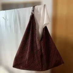 三角バッグワンハンドル一枚仕立てトートバッグサブエコバッグハンドメイド７８２
