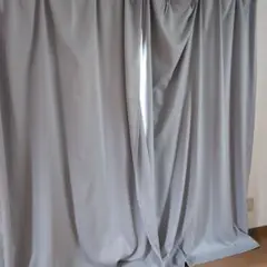 ブルーグレー 無地カーテン100×210 2枚組