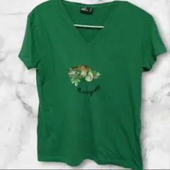 カメレオン 刺繍 【S】CASUAL 緑 Tシャツ