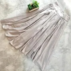 ナノユニバース ロングフレアスカート グレージュ サイズF アシメスカート