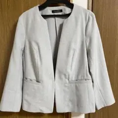 しまむら　 グレー ノーカラージャケット M