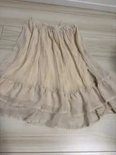 美品❣️axes femme きなり プリーツフレアスカート 裾可愛い