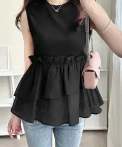GRL グレイル　シアードッキングペプラムトップス　[ask62]