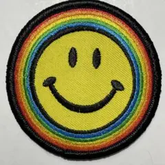 スマイリーフェイス レインボーパッチ SMILE ニコちゃんマーク