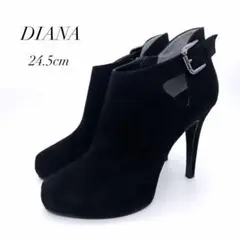 ✨美品✨ ダイアナ 24.5cm ショートブーツ スエード ブラック ハイヒール