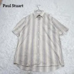 ポールスチュアート/半袖　カッターシャツ　ボタンダウン　ストライプ　M
