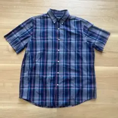 CHAPS EASY CARE チェック柄 半袖シャツ XL