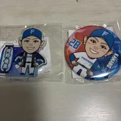 日本ハムファイターズ 河野竜生 エスコン ガチャ 缶バッジ アクスタ