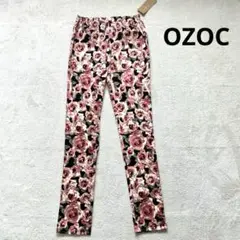 新品❤️【オゾック】M 花柄スキニーパンツ ピンク　ウエストゴム