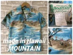 MOUNTAIN レディースS アロハシャツ　半袖シャツ　ハワイ　ヤシの木