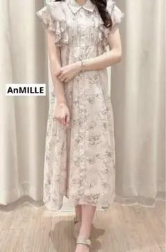 An MILLE Flower フリルタックOP アンミール An MILLE♡FlowerフリルタックOP ピンク 新品未使用タグ付