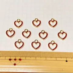 ハート　エナメルチャーム　10個