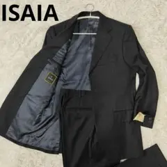 【最高峰】ISAIA スーツセットアップ ネイビー レッドストライプ ISAIA セットアップスーツ【46】