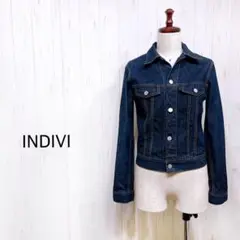 V27⭐️美品【INDIVI】デニム ジャケット Gジャン インディゴブルー 紺
