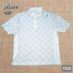 A-1525〈prince〉 メンズ　格子柄 半袖ポロシャツ Mサイズ