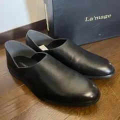 La'mage 26.5cm ブラック スリッポン フォーマル ビジネス