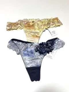 花柄レース Tバック Mサイズ 2枚セット　美匠