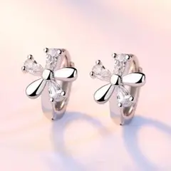 【期間限定】 フラワー ピアス 花 シルバー 925 リング シンプル 女性