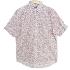 Golden Bear* 半袖シャツ トップス ピンク ペイズリー柄 M メンズ