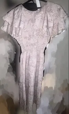 フラワーフリルワンピース ピンク