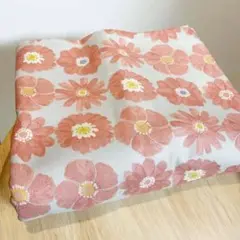 綿オックス布1ｍお花はぎれ生地コットン花柄コサージュ風北欧風グレーくすみピンク