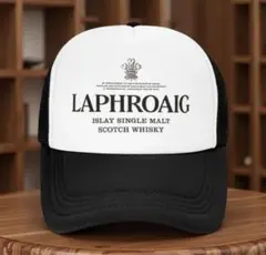帽子/野球帽/キャップ『LAPHROAIGラフロイグ メッシュ　白/黒』新品