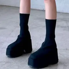 GRL 厚底ニットミドルブーツ[zr1193] 24.0cm