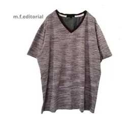 【m.f. editorial】 VネックTシャツ LL パープル系シンプル